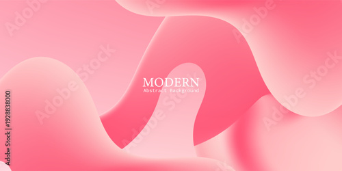 Pink Fluid Gradient Abstract Background with 3D Geometric Shapes for Cosmetic Business Design. Modern Trendy design in Vector EPS 10