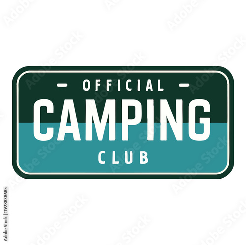 Official Camping Club Badge Retro Sign Illustration