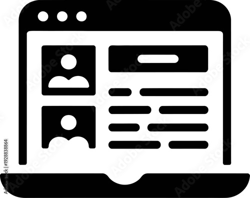 Modern user profile interface on laptop screen