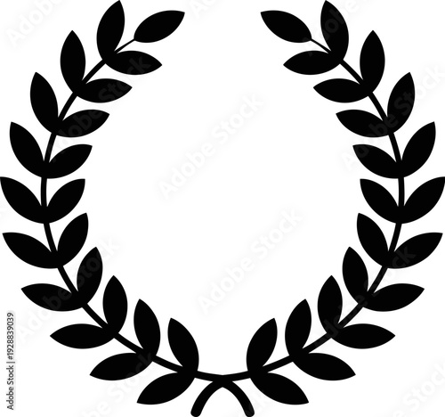 Elegant laurel wreath symbol for awards and achievements