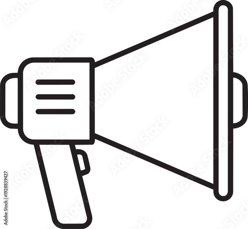 Megaphone Icon: Outline and Solid Silhouette