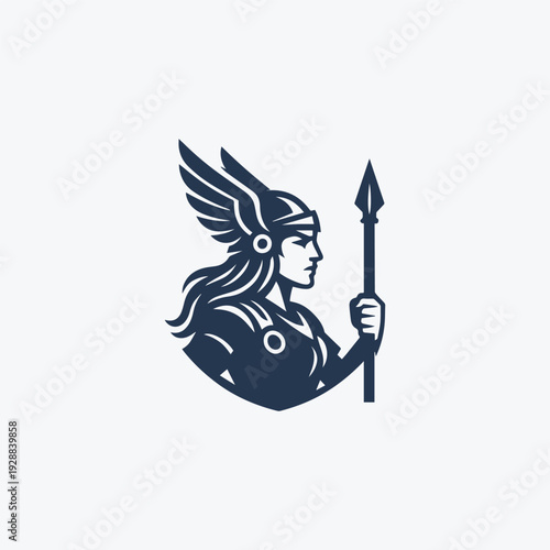 Modern Valkyrie Goddess Logo