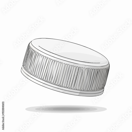 Sketch of a Ribbed Bottle Cap in Metal.