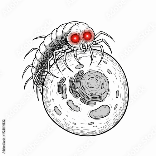 Spider On Lunar Surface Illustration.