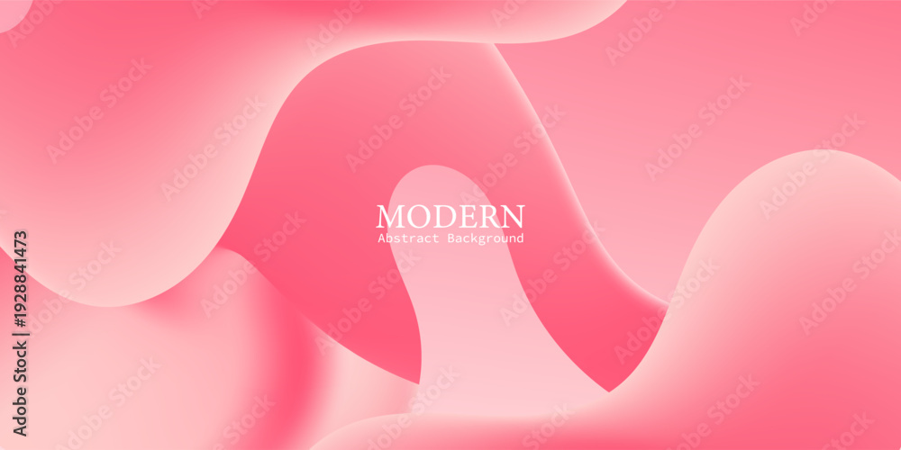 Obraz premium Pink Fluid Gradient Abstract Background with 3D Geometric Shapes for Cosmetic Business Design. Modern Trendy design in Vector Illustration