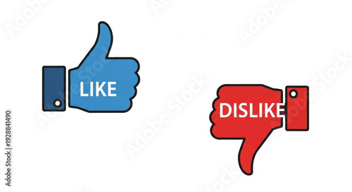 Like and Dislike Social Media Icons.