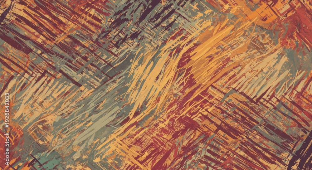 Fototapeta premium Abstract Brushstroke Texture with Earthy Tones and Diagonal Lines Composition