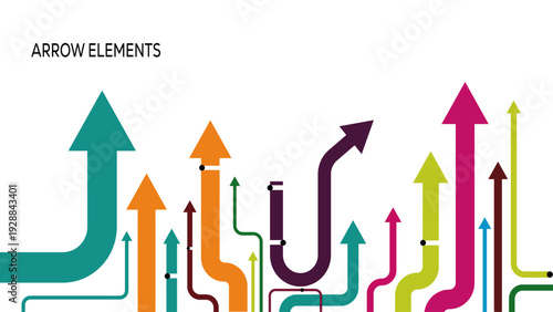Colorful upward arrows representing growth, progress, and positive direction.