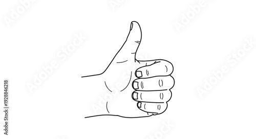 Hand gesture showing thumbs up sign of approval.