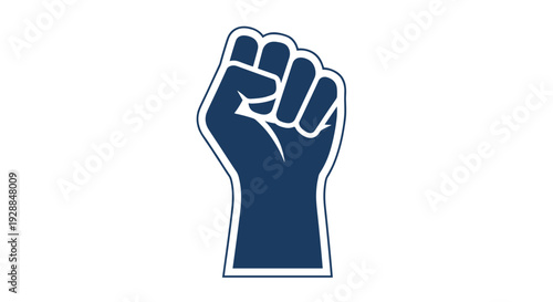 Raised Fist Symbolizing Strength and Solidarity.