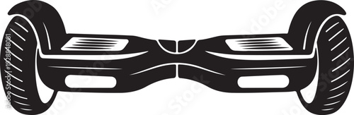 hoverboard silhouette modern electric board vector illustration