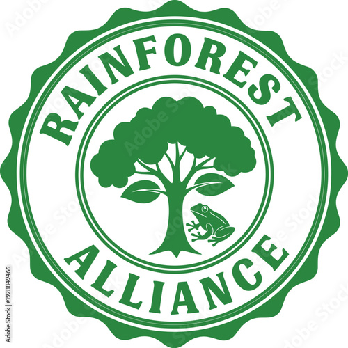 Rainforest Alliance Certified Green Seal Logo with Tree and Frog for Sustainable Products and Eco-Friendly Branding