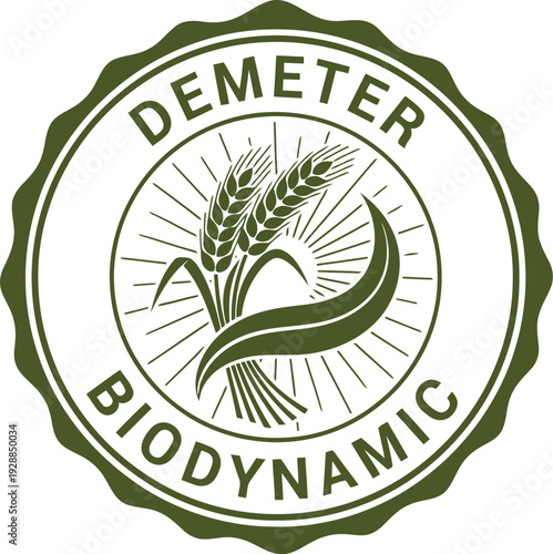 Demeter Biodynamic Certified Organic Label Badge for Sustainable Agriculture and Eco-Friendly Food Products