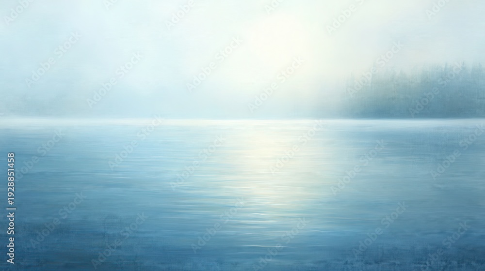 Fototapeta premium Serene mountain lake at dawn with soft light reflecting on calm waters, capturing peaceful natural beauty