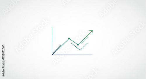 Hand drawn financial graph showing upward trend and growth.