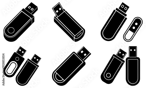 Collection of various USB flash drives with different designs and styles on a clean background