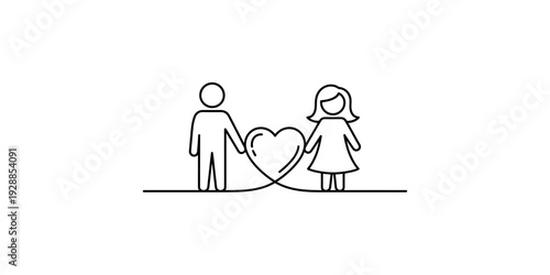 A woman working on a laptop surrounded by financial data charts and graphs in one line art style Vector, illustration