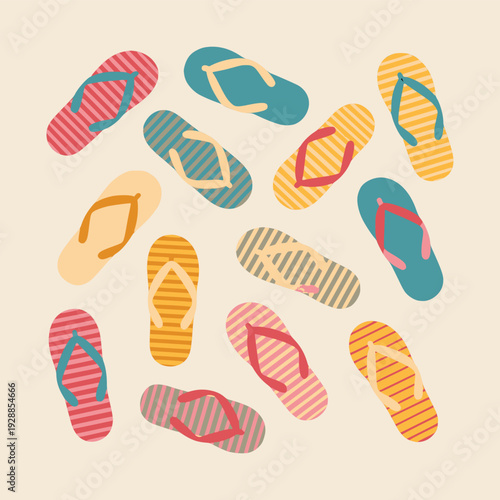 Summer Beach Footwear Background