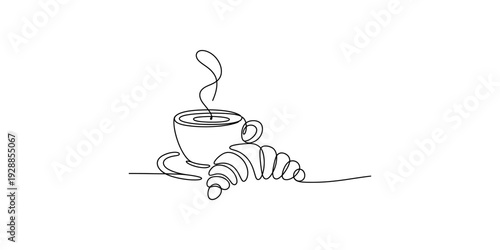 A woman working on a laptop surrounded by financial data charts and graphs in one line art style Vector, illustration