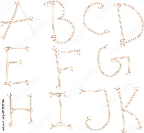 Vector illustration of alphabet letters A B C in a seamless design pattern