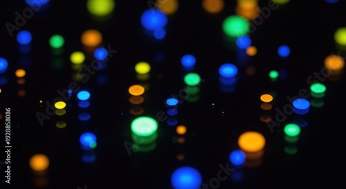 Wallpaper Mural A colorful array of glowing spheres scattered across a dark background. Torontodigital.ca