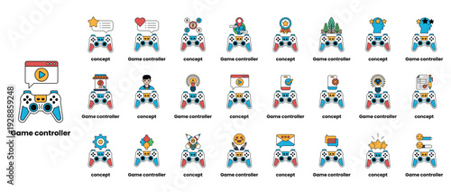 A collection of game controller icons