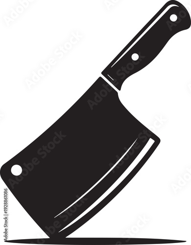 Meat cleaver knife silhouette vector illustration