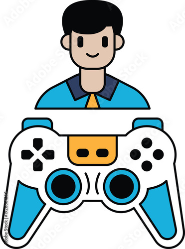 A man is smiling and holding a video game controller