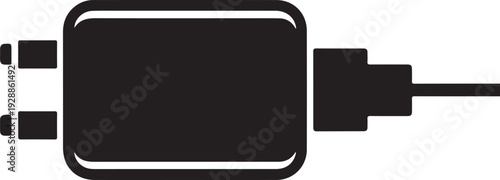 Power adapter charger icon vector silhouette