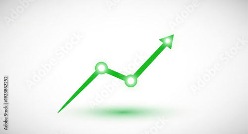 Green upward arrow chart indicating growth and positive progress.