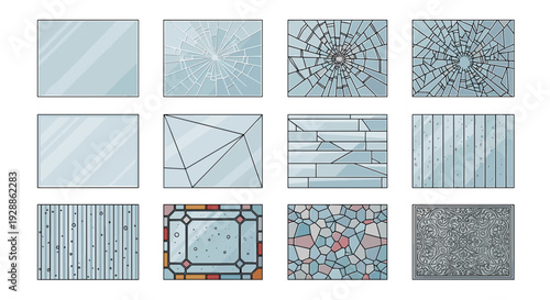 Collection of twelve blue textured and patterned background tiles