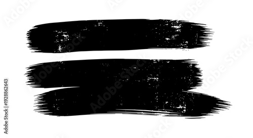 Abstract black brush strokes on for artistic design