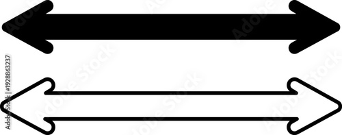 Black and white arrows pointing in opposite directions