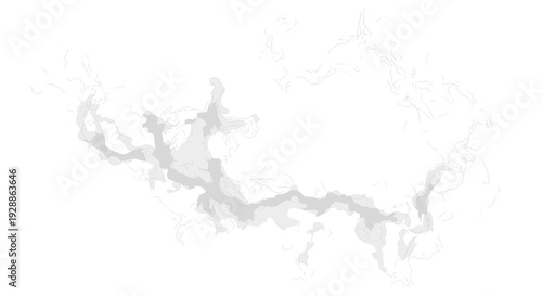 Minimalist abstract watercolor painting with soft gray tones and fluid shapes