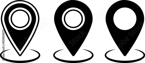 Set of modern map pin icons for navigation and location