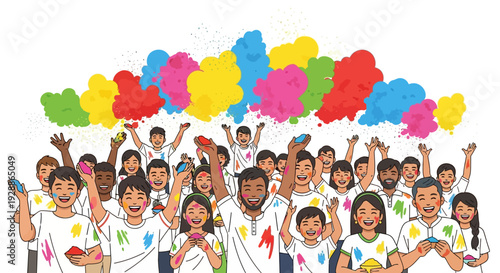 Colorful Holi Celebration Powder Throw