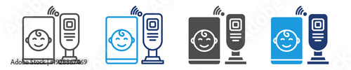 baby monitor icon set multiple style