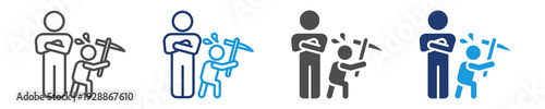 child labour icon set multiple style