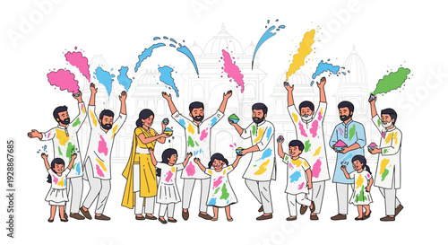 Joyful Holi Festival Color Celebration