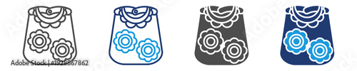baby apron icon set multiple style