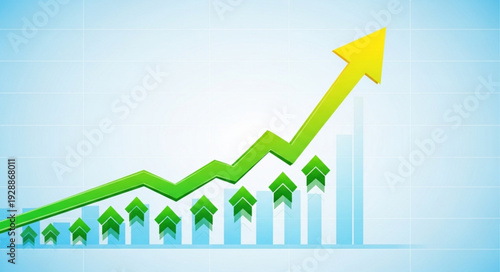 Green arrow graph showing upward trend and growth.