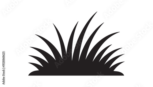 black color grass of silhouette vector illustration, solid white background