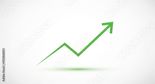Green arrow graph showing upward trend on white background.