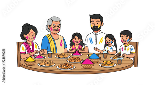Vibrant Holi Family Sweet Feast