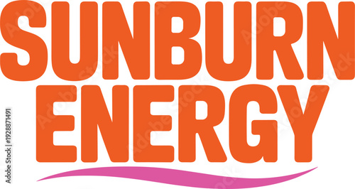 Sunburn energy text logo with orange block letters and pink wave underline