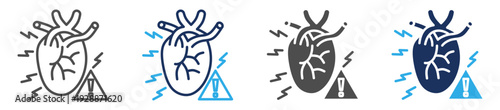 heart failure icon set multiple concept