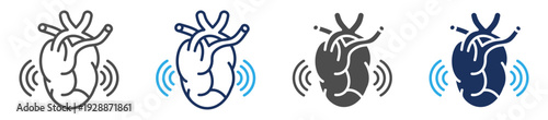 heart sounds icon set multiple concept