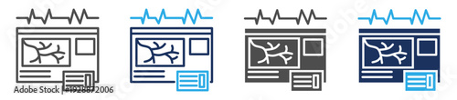 coronary angiogram icon set multiple concept