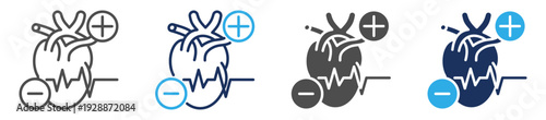 heart rate icon set multiple concept