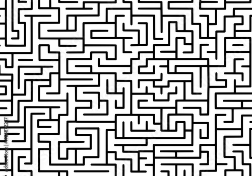 A complex maze pattern viewed from directly above showing intricate paths and turns